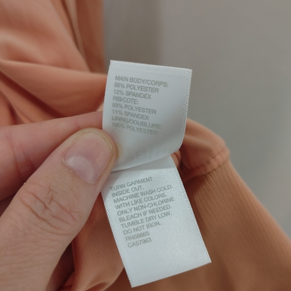 Zella Bomber Jacket Longline Peach Orange Full Zip Long Sleeve Light Athletic XL - Picture 8 of 9